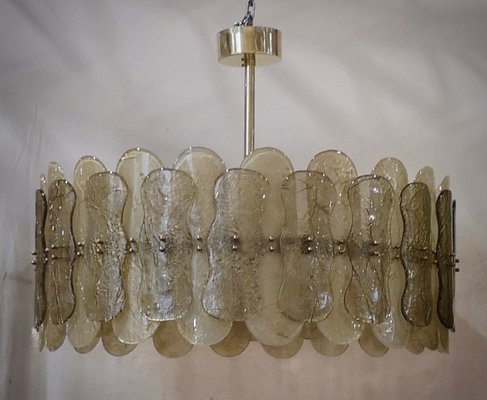 Mid-Century Chandelier in Murano Art Glass and Brass, 2000-UH-1804332