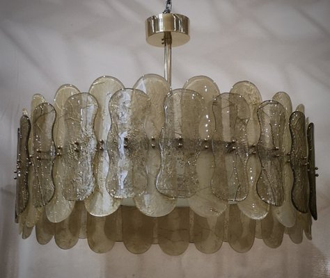 Mid-Century Chandelier in Murano Art Glass and Brass, 2000-UH-1804332