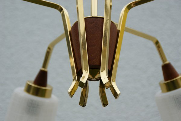 Mid-Century Chandelier in Teak, 1960s-DUM-1182546