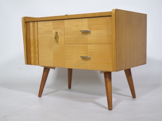 Mid-Century Cherrywood Mini Sideboard with Intarsia, 1960s-LVS-1314611