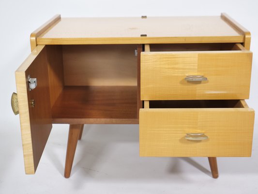 Mid-Century Cherrywood Mini Sideboard with Intarsia, 1960s-LVS-1314611