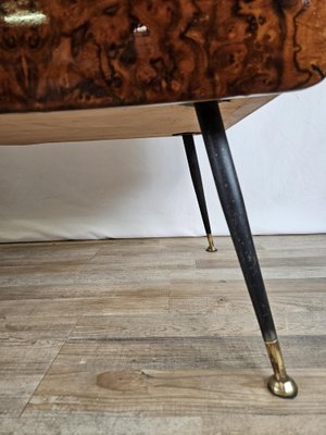 Mid-Century Chest of Drawers in Mahogany Briar with Decorated Glass Top, Italy, 1950s-ZUW-1716677