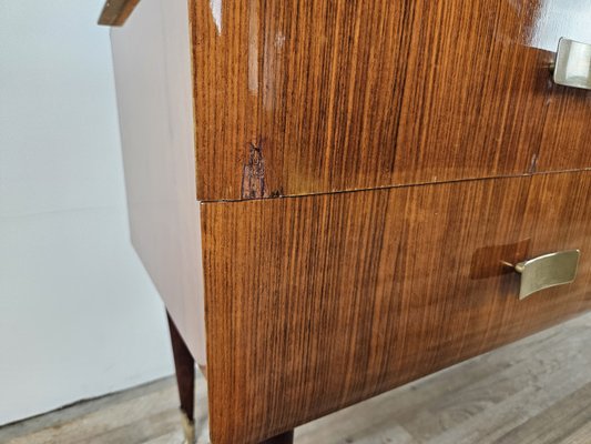 Mid-Century Chest of Drawers in Mahogany Root with Glass Top, 1960-ZUW-2035920