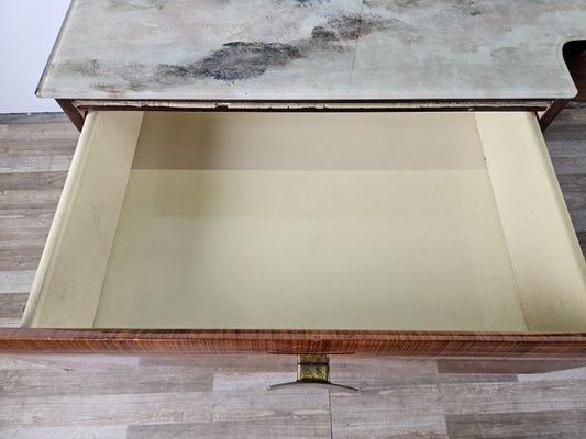 Mid-Century Chest of Drawers in Mahogany Root with Glass Top, 1960-ZUW-2035920