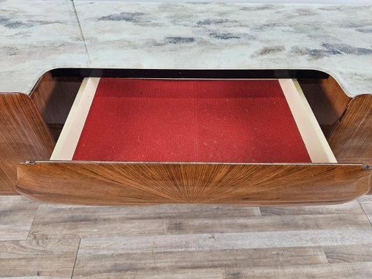 Mid-Century Chest of Drawers in Mahogany Root with Glass Top, 1960-ZUW-2035920