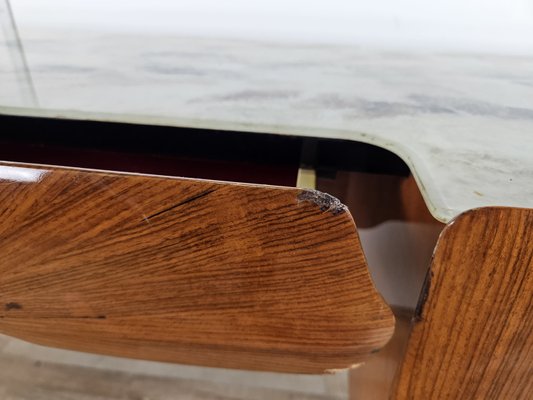 Mid-Century Chest of Drawers in Mahogany Root with Glass Top, 1960-ZUW-2035920