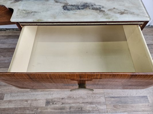 Mid-Century Chest of Drawers in Mahogany Root with Glass Top, 1960-ZUW-2035920