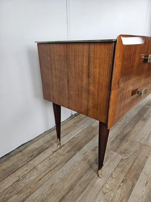 Mid-Century Chest of Drawers in Mahogany Root with Glass Top, 1960-ZUW-2035920