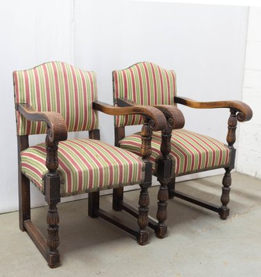 Mid-Century Chestnut Armchairs, Spain, Set of 2-RIU-1078156