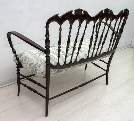 Mid-Century Chiavari Sofa and Chairs Set by Descalzi Gaetano for Desclazi, 1950s, Set of 3-FER-683422