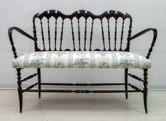 Mid-Century Chiavari Sofa and Chairs Set by Descalzi Gaetano for Desclazi, 1950s, Set of 3-FER-683422