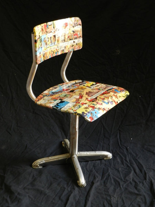 Mid-Century Child's Chair in Bentwood with Comic Cowboy