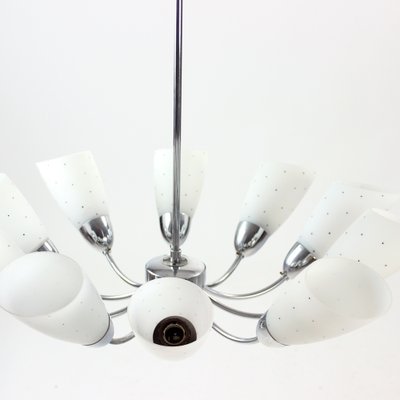 Mid-Century Chrome 10-Arm Ceiling Lamp, 1960s-UL-579720