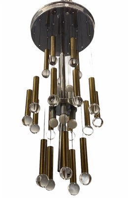 Mid-Century Chrome and Brass Sphere Chandelier from Sciolari-JJC-986909