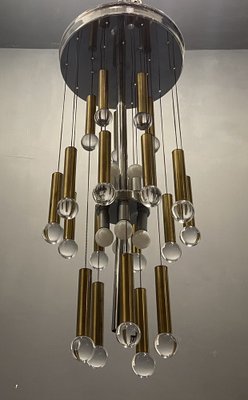 Mid-Century Chrome and Brass Sphere Chandelier from Sciolari-JJC-986909