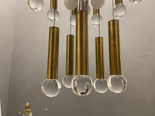 Mid-Century Chrome and Brass Sphere Chandelier from Sciolari-JJC-986909