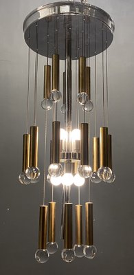 Mid-Century Chrome and Brass Sphere Chandelier from Sciolari-JJC-986909