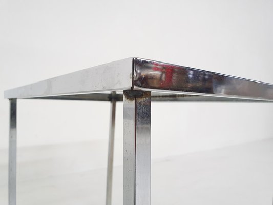 Mid-Century Chrome and Glass Nesting Tables, 1970s, Set of 3-ZO-963467