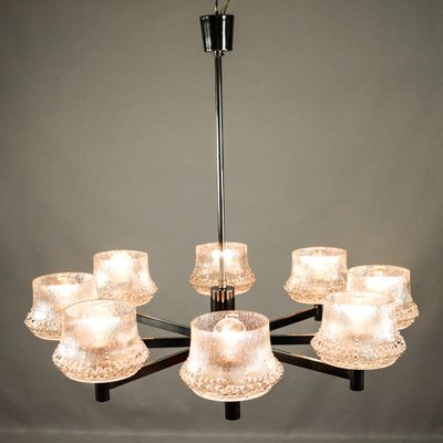 Mid-Century Chrome and Glass Pendant Lamp-FUP-716335