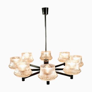 Mid-Century Chrome and Glass Pendant Lamp-FUP-716335