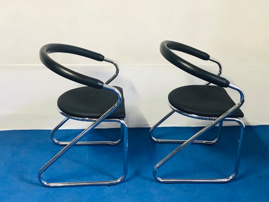 Mid-Century Chrome Chairs-JXK-1079887