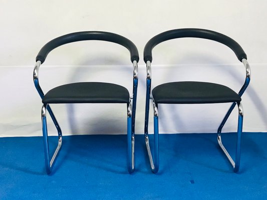 Mid-Century Chrome Chairs-JXK-1079887