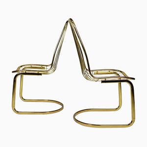 Mid-Century Chrome Chairs by Gastone Rinaldi, 1970s, Set of 2-TZ-866939