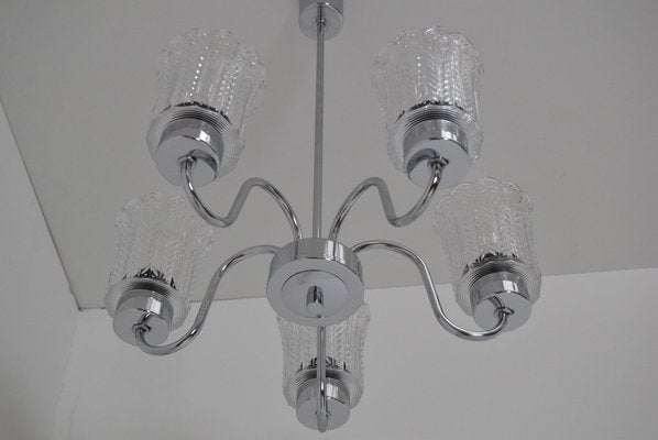 Mid-Century Chrome Chandelier from Jílové u Děčína, 1970s-TZ-750468