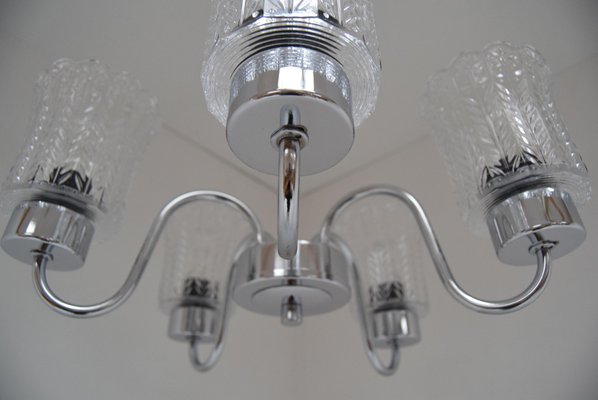 Mid-Century Chrome Chandelier from Jílové u Děčína, 1970s-TZ-750468