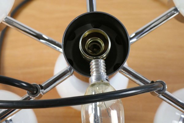 Mid-Century Chrome & Glass Pendant Lamp from Doria Leuchten-FUP-931741