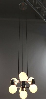 Mid-Century Chrome & Glass Pendant Lamp from Doria Leuchten-FUP-931741