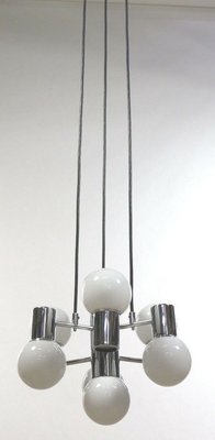 Mid-Century Chrome & Glass Pendant Lamp from Doria Leuchten-FUP-931741