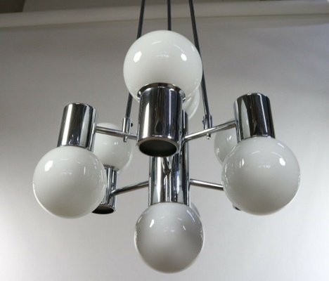 Mid-Century Chrome & Glass Pendant Lamp from Doria Leuchten-FUP-931741