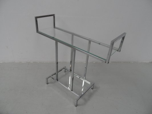 Mid-Century Chrome Side Table with Glass, 1950s-PNJ-1706439