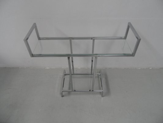 Mid-Century Chrome Side Table with Glass, 1950s-PNJ-1706439