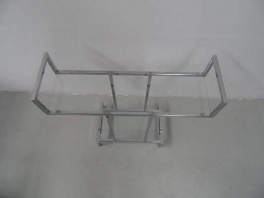 Mid-Century Chrome Side Table with Glass, 1950s-PNJ-1706439