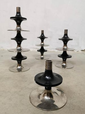 Mid-Century Chrome Stackable Candle Holders from Fritz Nagel, Set of 8-BW-1113748