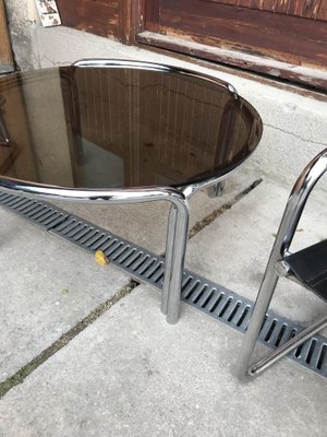 Mid-Century Chrome Tubular Coffee Table With Chairs, 1960s, Set of 3-OXJ-1187813