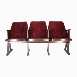 Mid-Century Cinema Bench in Beech by Ton, 1970s-IND-1822193