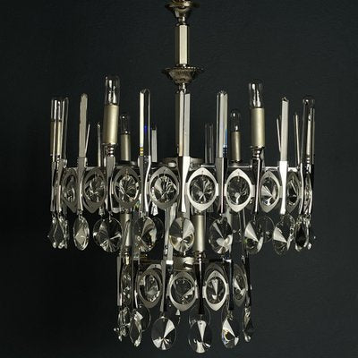 Mid-Century Classic Glass Chandelier by Gaetano Sciolari, Italy, 1970s-WQC-1805304