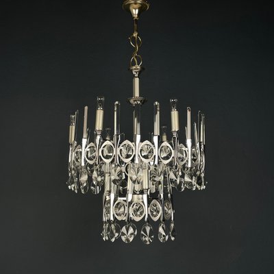 Mid-Century Classic Glass Chandelier by Gaetano Sciolari, Italy, 1970s-WQC-1805304