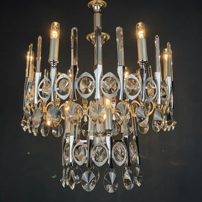 Mid-Century Classic Glass Chandelier by Gaetano Sciolari, Italy, 1970s-WQC-1805304