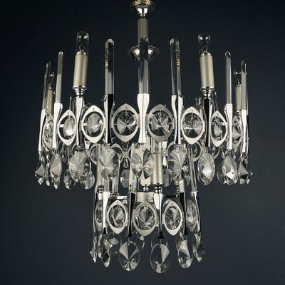 Mid-Century Classic Glass Chandelier by Gaetano Sciolari, Italy, 1970s-WQC-1805304