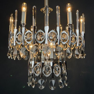 Mid-Century Classic Glass Chandelier by Gaetano Sciolari, Italy, 1970s-WQC-1805304