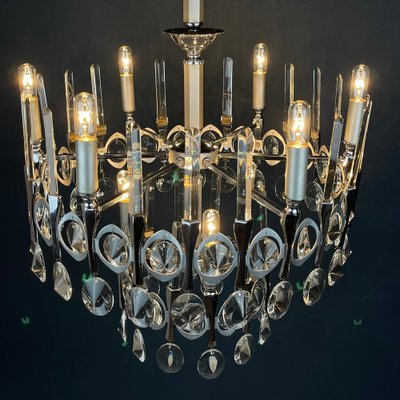 Mid-Century Classic Glass Chandelier by Gaetano Sciolari, Italy, 1970s-WQC-1805304