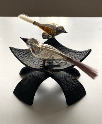 Mid-Century Clip-on Bird Christmas Ornaments, 1960s, Set of 2-LL-1453071