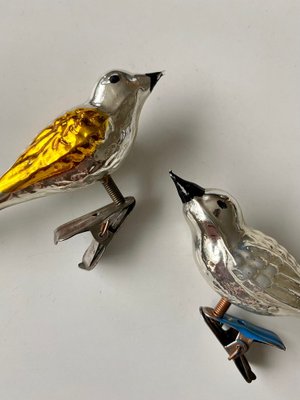 Mid-Century Clip-on Bird Christmas Ornaments, 1960s, Set of 2-LL-1453071