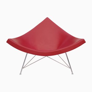 Mid-Century Coconut Lounge Chair in Dark Red Leather by George Nelson for Vitra-RFT-1764422