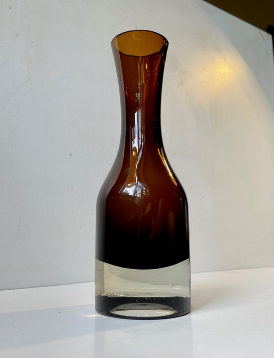 Mid-Century Coffee Brown Glass Vasi by Tamara Aladin for Riihimaen Lasi Oy, 1970s