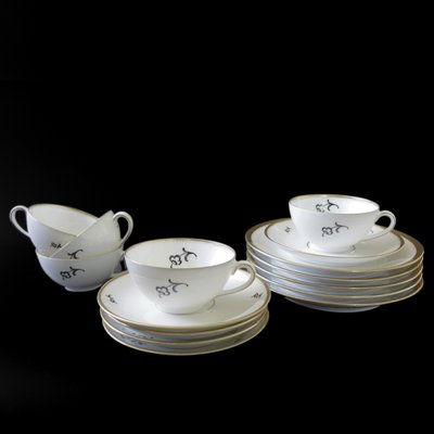 Mid-Century Coffee Cup, Saucer and Small Plate from Karlskrona, Sweden, Set of 3-JKV-1795743